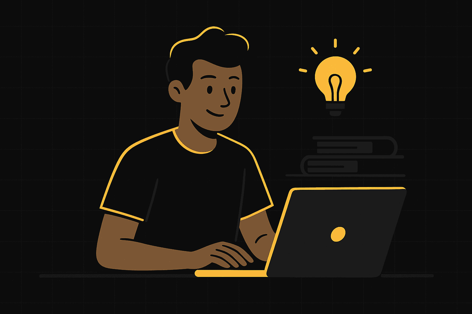 Student practicing interview